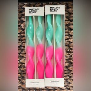 NWB Anthropologie Bouffants & Broken Hearts Taper 4 Candles Teal Pink Colorful